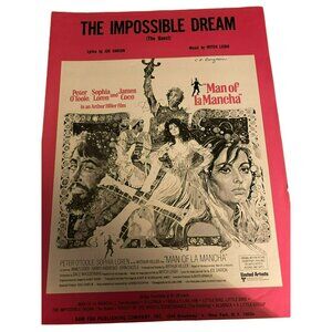 Vintage 1960s "Man Of La Mancha" The Impossible Dream Sheet Music